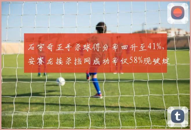 石宇奇正手杀球得分率回升至41%，安赛龙接杀挡网成功率仅58%现破绽